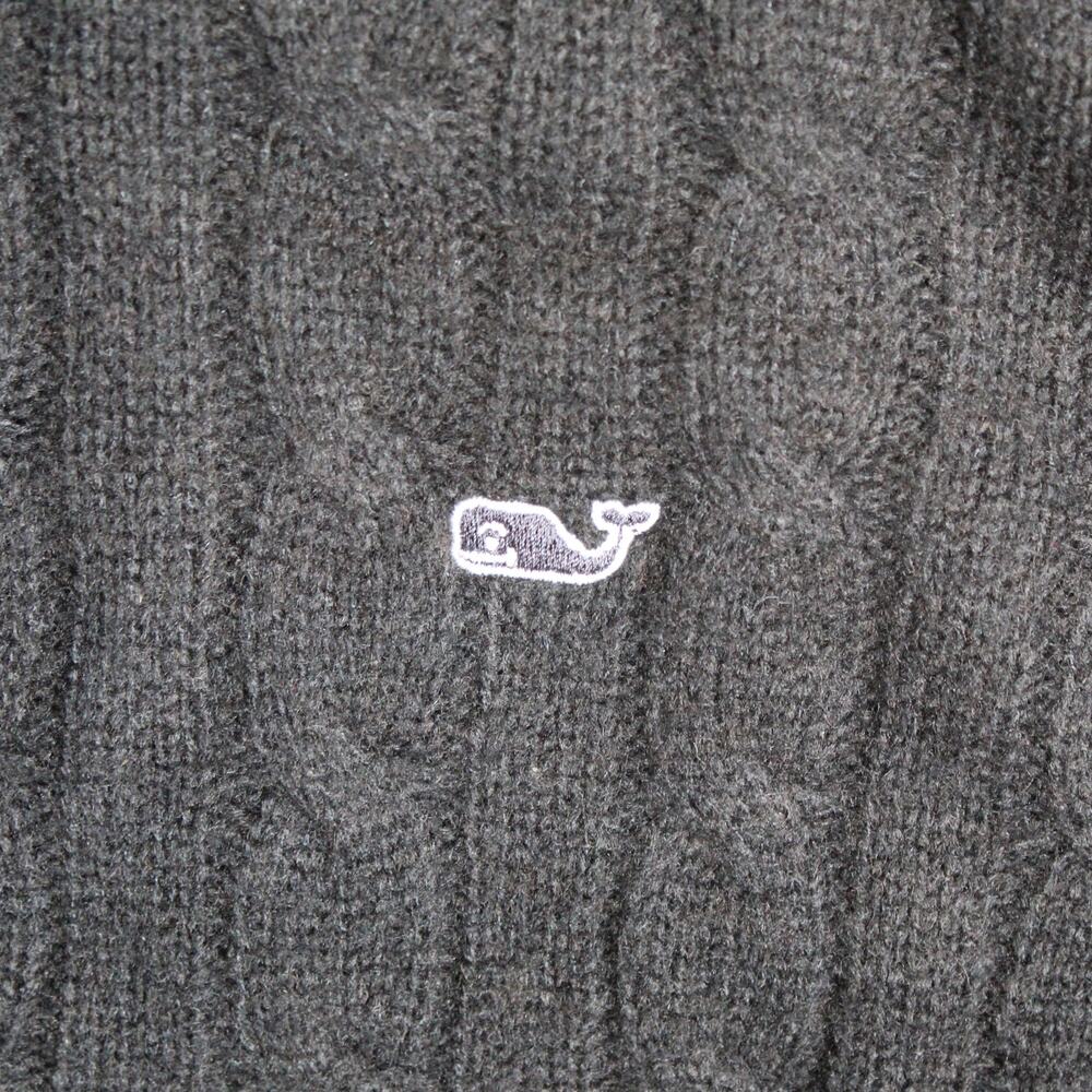 Vineyard Vines Cable Knit Sweater Womens Medium Black Wool Coastal Granddaughter - Picture 4 of 9